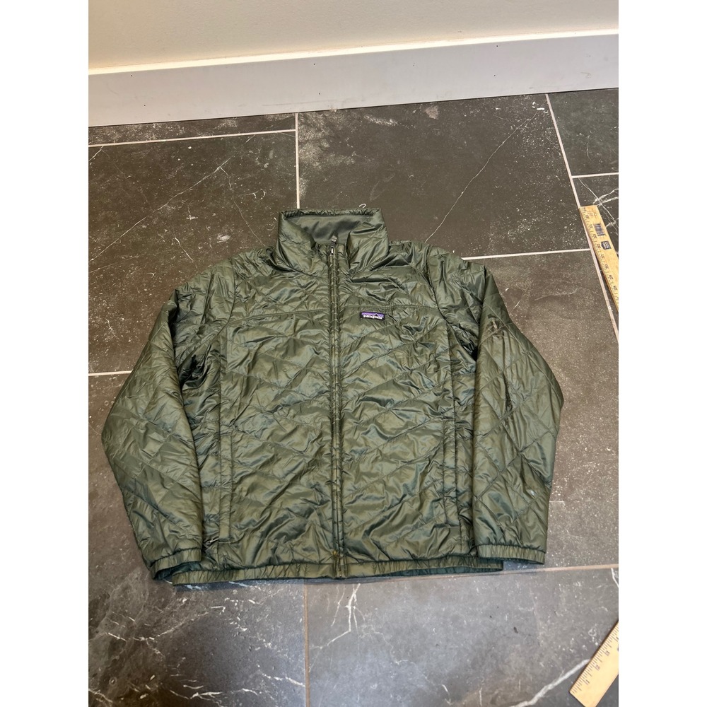 Patagonia Mens Nano Puff Insulated Jacket Olive Green Quilted Full Zip Puffer